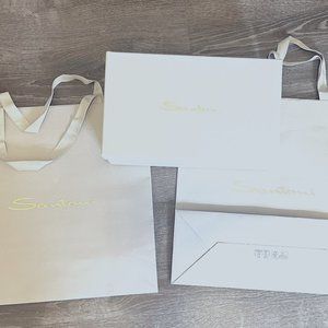 2 large Santoni shopping bags & shoe box